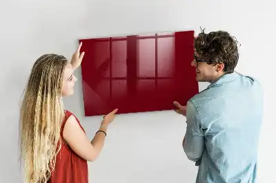 Glazen memobord met print inclusief neodymium magneten Bordeaux