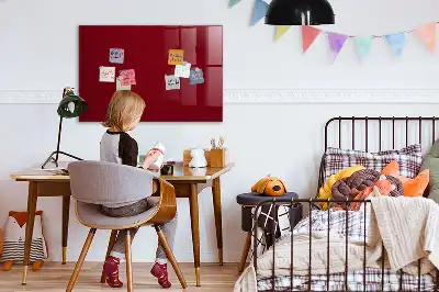 Glazen memobord met print inclusief neodymium magneten Bordeaux