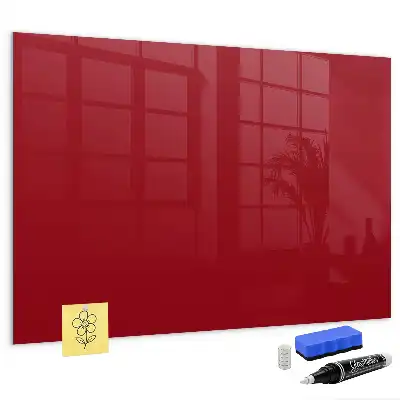 Magnetisch planbord van bedrukt glas rood