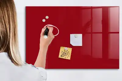Magnetisch planbord van bedrukt glas rood