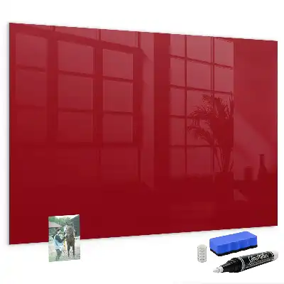 Magnetisch planbord van bedrukt glas rood