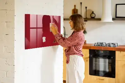 Magnetisch planbord van bedrukt glas rood