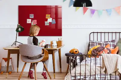 Magnetisch planbord van bedrukt glas rood