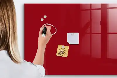 Magnetisch planbord van bedrukt glas rood