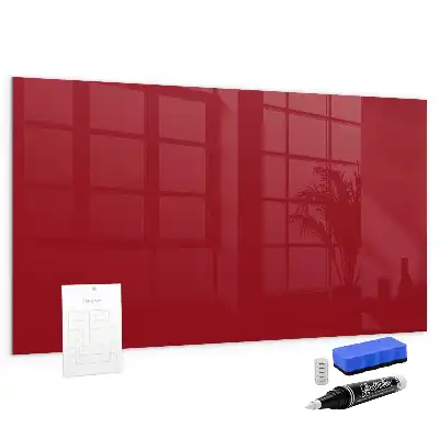 Magnetisch planbord van bedrukt glas rood