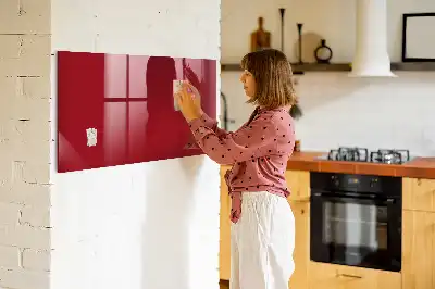 Magnetisch planbord van bedrukt glas rood
