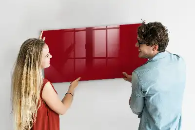 Magnetisch planbord van bedrukt glas rood