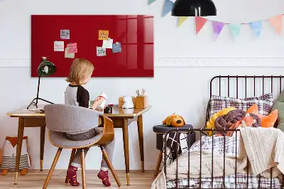 Magnetisch planbord van bedrukt glas rood