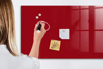 Magnetisch planbord van bedrukt glas rood
