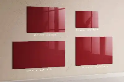 Magnetisch planbord van bedrukt glas rood