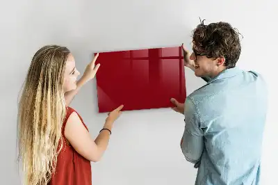 Magnetisch planbord van bedrukt glas rood