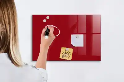 Magnetisch planbord van bedrukt glas rood