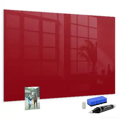Magnetisch planbord van bedrukt glas rood
