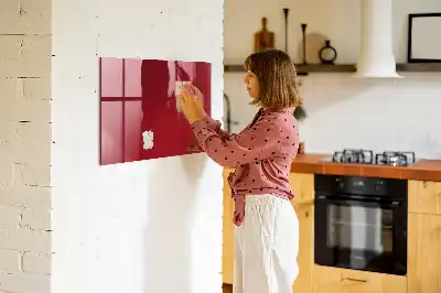 Magnetisch planbord van bedrukt glas rood