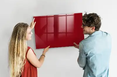 Magnetisch planbord van bedrukt glas rood