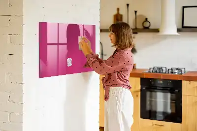 Glazen memobord met print inclusief neodymium magneten intens roze