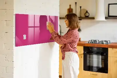 Glazen memobord met print inclusief neodymium magneten intens roze