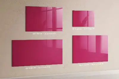 Glazen memobord met print inclusief neodymium magneten intens roze
