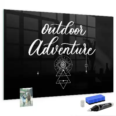 Glazen memobord met Buitenavontuur print inclusief neodymium magneten