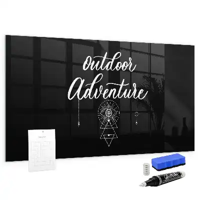 Glazen memobord met Buitenavontuur print inclusief neodymium magneten