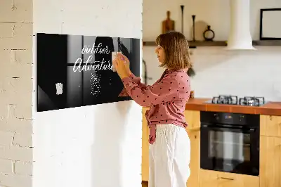 Glazen memobord met Buitenavontuur print inclusief neodymium magneten