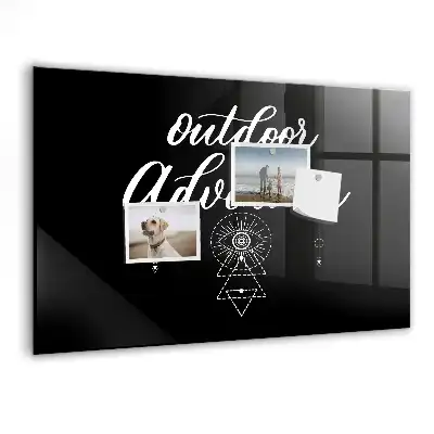 Glazen memobord met Buitenavontuur print inclusief neodymium magneten