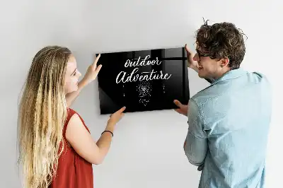 Glazen memobord met Buitenavontuur print inclusief neodymium magneten