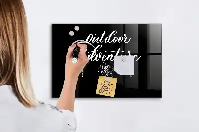 Glazen memobord met Buitenavontuur print inclusief neodymium magneten