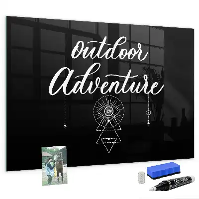 Glazen memobord met Buitenavontuur print inclusief neodymium magneten