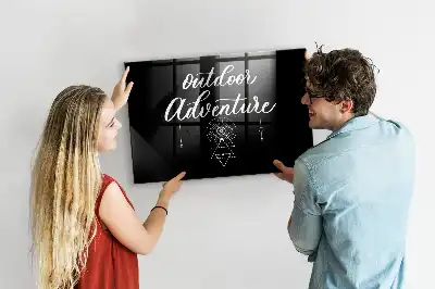Glazen memobord met Buitenavontuur print inclusief neodymium magneten