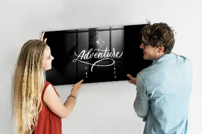 Magnetisch planbord van bedrukt glas met Avontuur-design