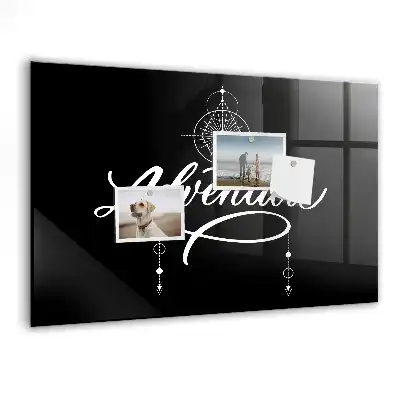 Magnetisch planbord van bedrukt glas met Avontuur-design