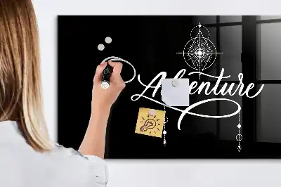 Magnetisch planbord van bedrukt glas met Avontuur-design
