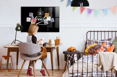 Magnetisch planbord van bedrukt glas met Avontuur-design