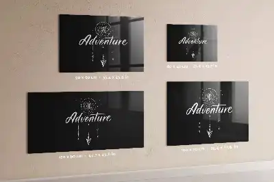 Glazen memobord met print inclusief neodymium magneten ontwerp Avontuur