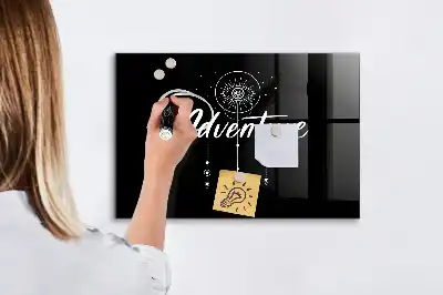 Glazen memobord met print inclusief neodymium magneten ontwerp Avontuur