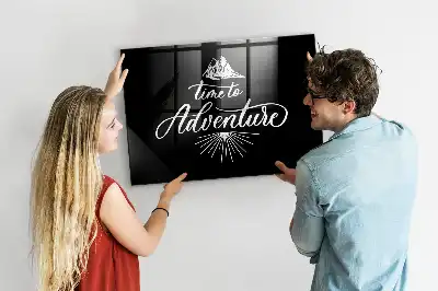 Magnetisch planbord van bedrukt glas ontwerp avontuur