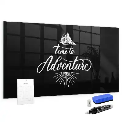 Magnetisch planbord van bedrukt glas ontwerp avontuur