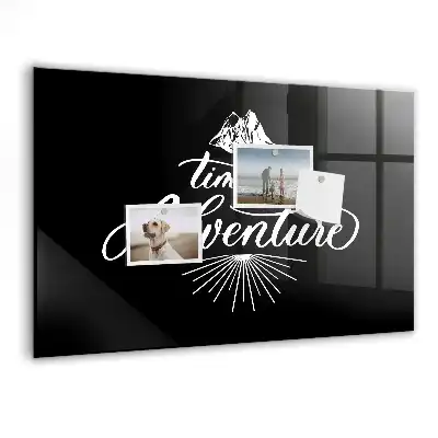 Magnetisch planbord van bedrukt glas ontwerp avontuur