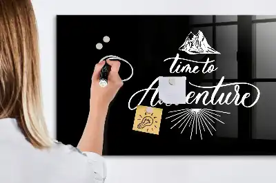 Magnetisch planbord van bedrukt glas ontwerp avontuur