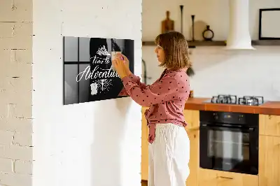 Magnetisch planbord van bedrukt glas ontwerp avontuur