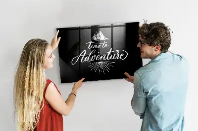 Magnetisch planbord van bedrukt glas ontwerp avontuur