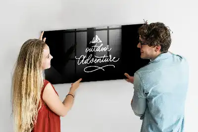 Glazen memobord met print inclusief neodymium magneten in het ontwerp Buitenavontuur