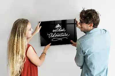 Glazen memobord met print inclusief neodymium magneten in het ontwerp Buitenavontuur