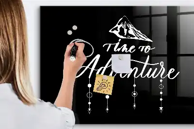 Magnetisch planbord voor de muur van bedrukt glas met Avontuur-ontwerp