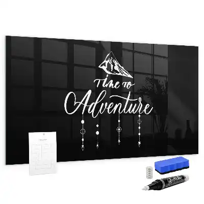 Magnetisch planbord voor de muur van bedrukt glas met Avontuur-ontwerp
