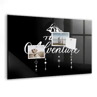 Magnetisch planbord voor de muur van bedrukt glas met Avontuur-ontwerp