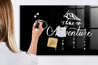 Magnetisch planbord voor de muur van bedrukt glas met Avontuur-ontwerp