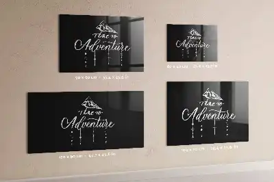 Magnetisch planbord voor de muur van bedrukt glas met Avontuur-ontwerp