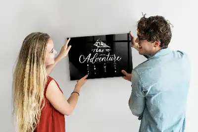 Magnetisch planbord voor de muur van bedrukt glas met Avontuur-ontwerp